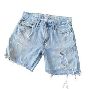 AMERICAN EAGLE | AMERICAN EAGLE LOW LOOSE DISTRESSED DENIM JEAN SHORTS 29/32